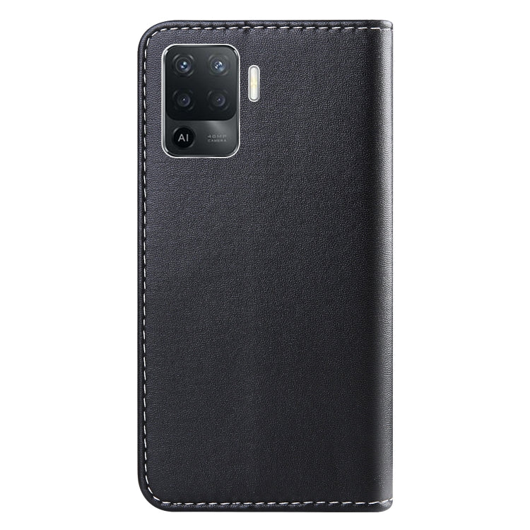For OPPO A94 / Reno5 F / F19 Pro Tricolor Stitching Horizontal Flip Leather Phone Case
