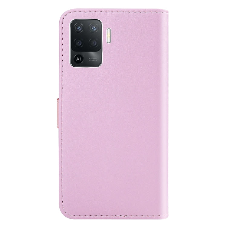 For OPPO A94 / Reno5 F / F19 Pro Tricolor Stitching Horizontal Flip Leather Phone Case