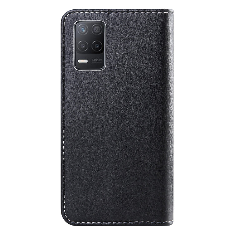 For Realme 8 5G / V13 Tricolor Stitching Horizontal Flip Leather Phone Case