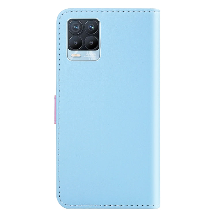 For Realme 8 / 8 Pro Tricolor Stitching Horizontal Flip Leather Phone Case