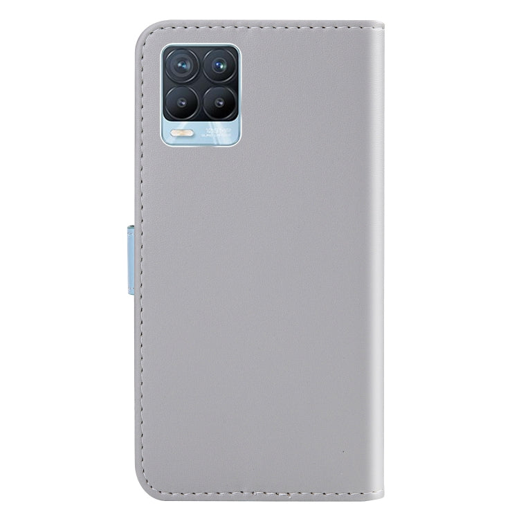 For Realme 8 / 8 Pro Tricolor Stitching Horizontal Flip Leather Phone Case