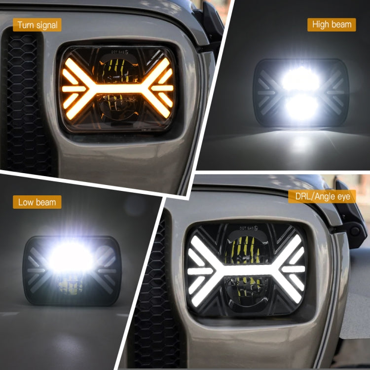7 inch Square Car Two-color Headlights 9-30V 36W / 22W 4000LM 6000K / 3000K