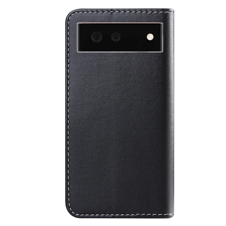 For Google Pixel 6 Tricolor Stitching Horizontal Flip Leather Phone Case