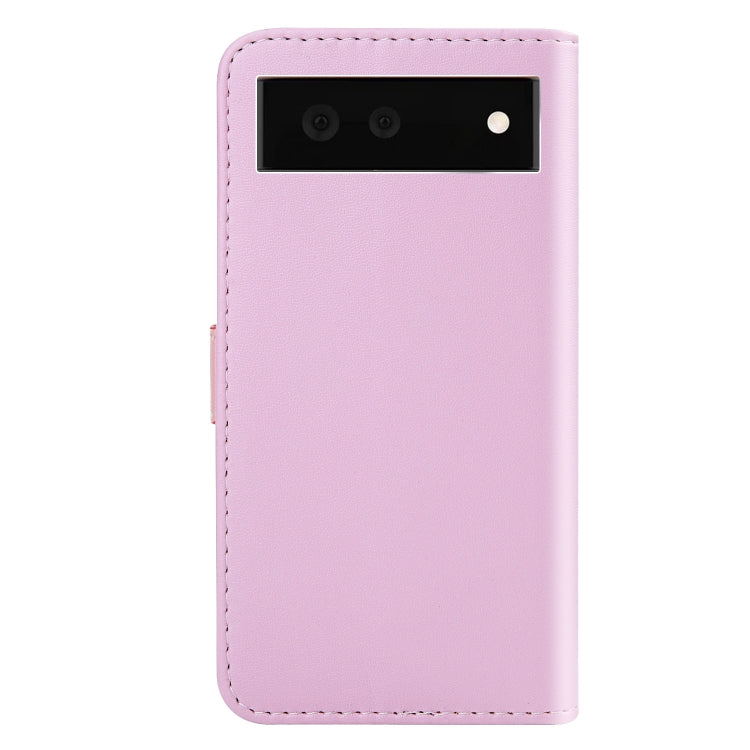 For Google Pixel 6 Tricolor Stitching Horizontal Flip Leather Phone Case