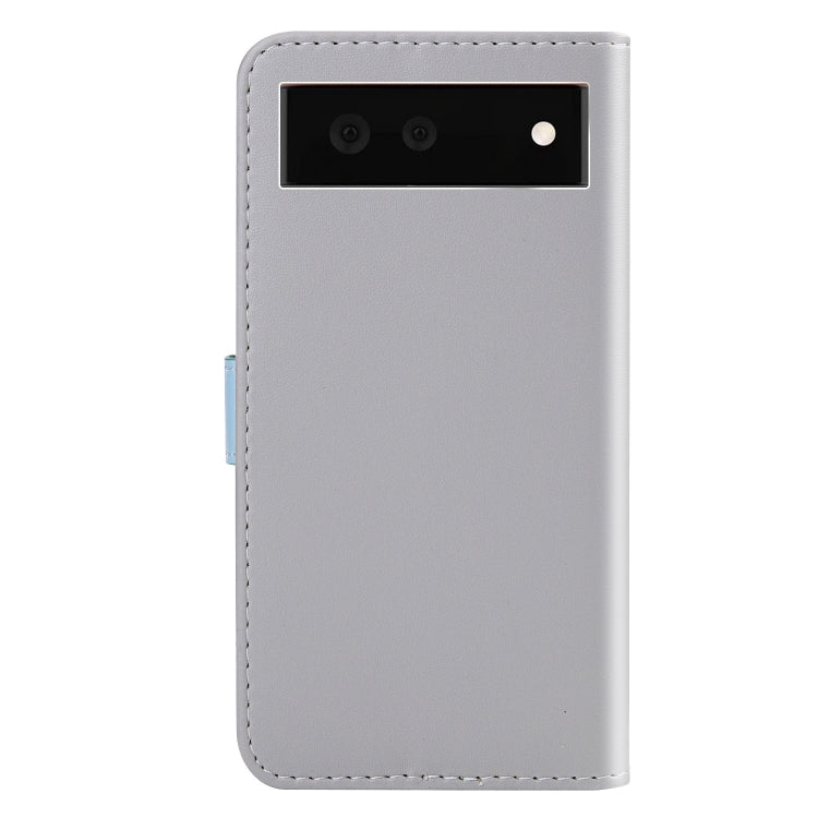 For Google Pixel 6 Tricolor Stitching Horizontal Flip Leather Phone Case