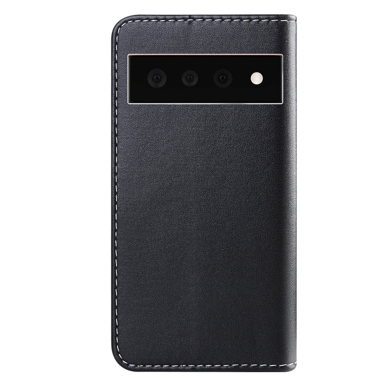 For Google Pixel 6 Pro Tricolor Stitching Horizontal Flip Leather Phone Case