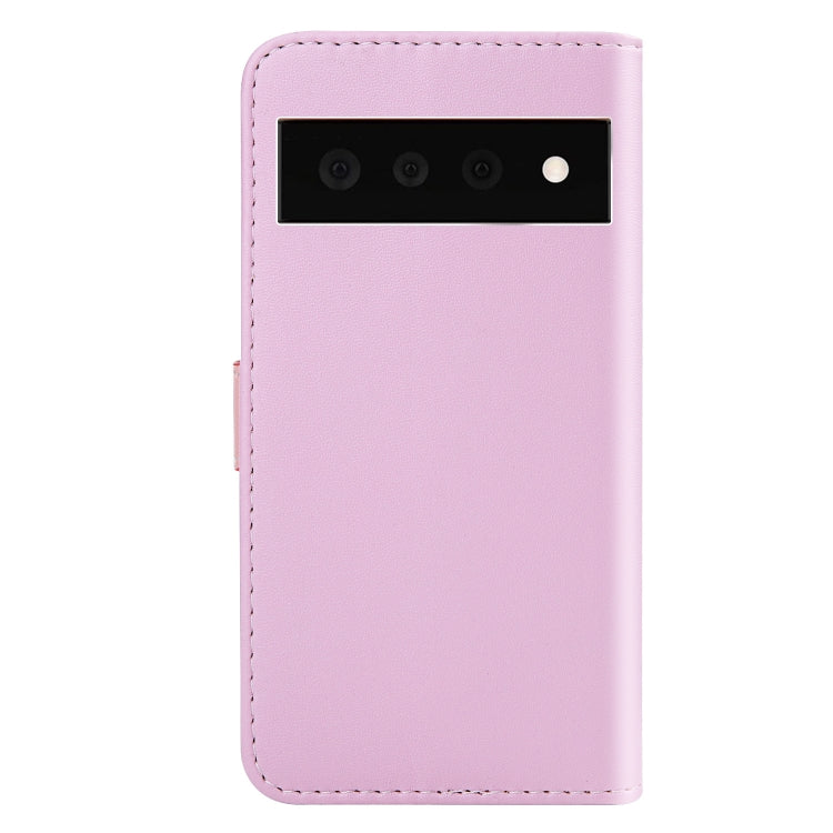 For Google Pixel 6 Pro Tricolor Stitching Horizontal Flip Leather Phone Case