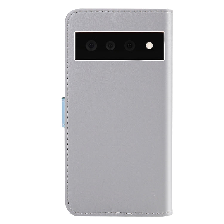 For Google Pixel 6 Pro Tricolor Stitching Horizontal Flip Leather Phone Case