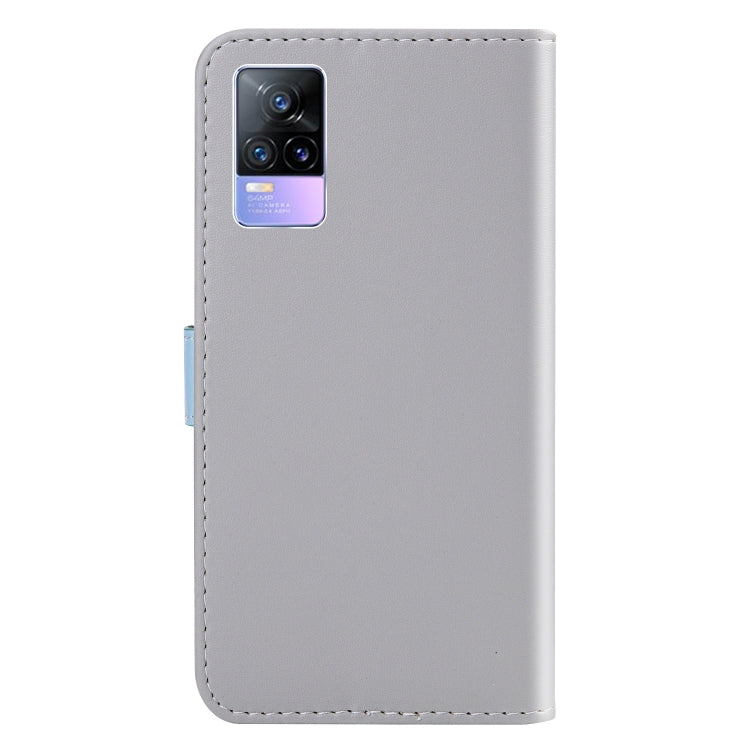 For vivo V21e 4G Tricolor Stitching Horizontal Flip Leather Phone Case