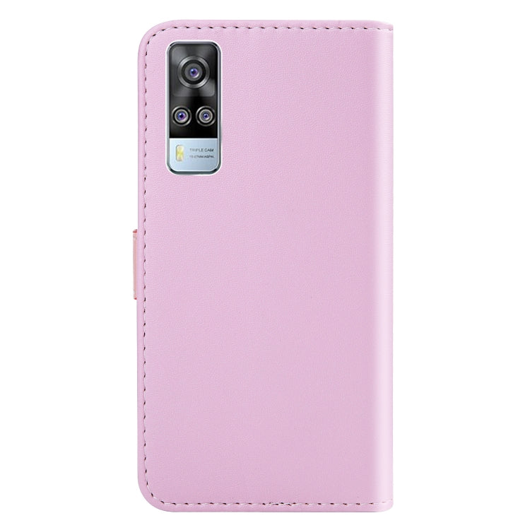 For vivo Y20 Tricolor Stitching Horizontal Flip Leather Phone Case