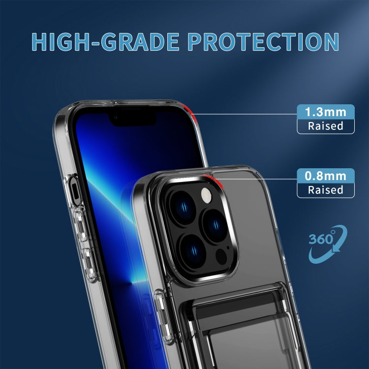 Card PC+TPU Phone Case For iPhone 13 Pro(Transparent)