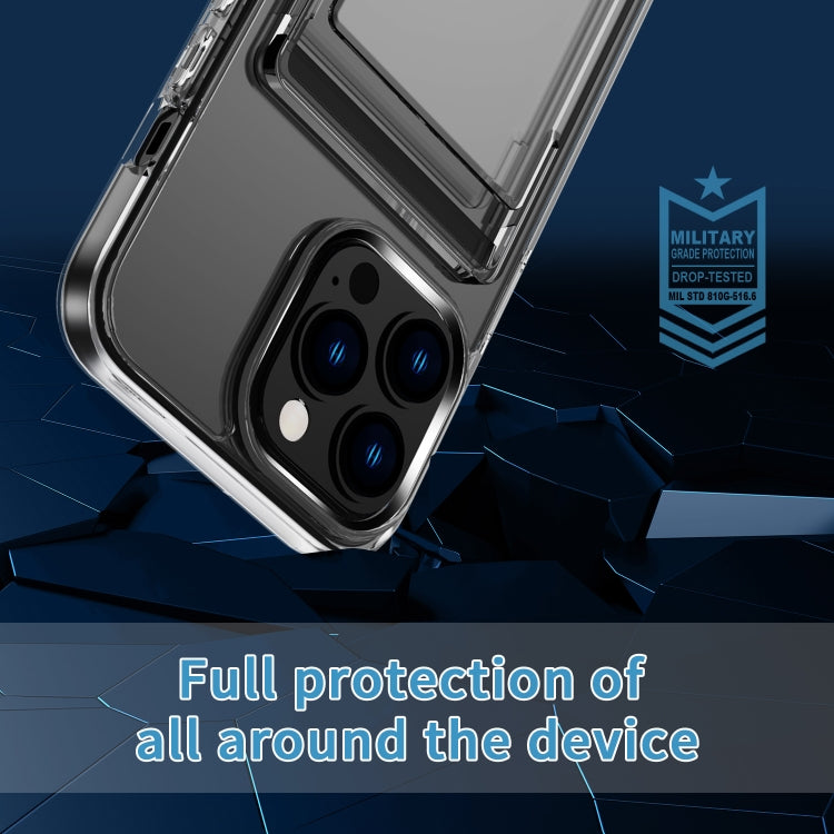 Card PC+TPU Phone Case For iPhone 12 Pro Max(Transparent)