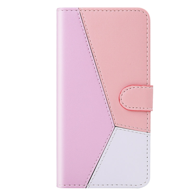 For Samsung Galaxy A03s Tricolor Stitching Horizontal Flip Leather Phone Case