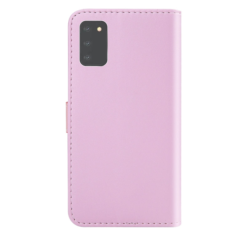 For Samsung Galaxy A03s Tricolor Stitching Horizontal Flip Leather Phone Case