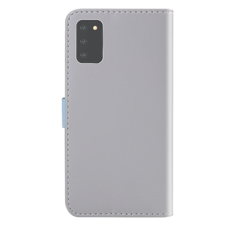 For Samsung Galaxy A03s Tricolor Stitching Horizontal Flip Leather Phone Case