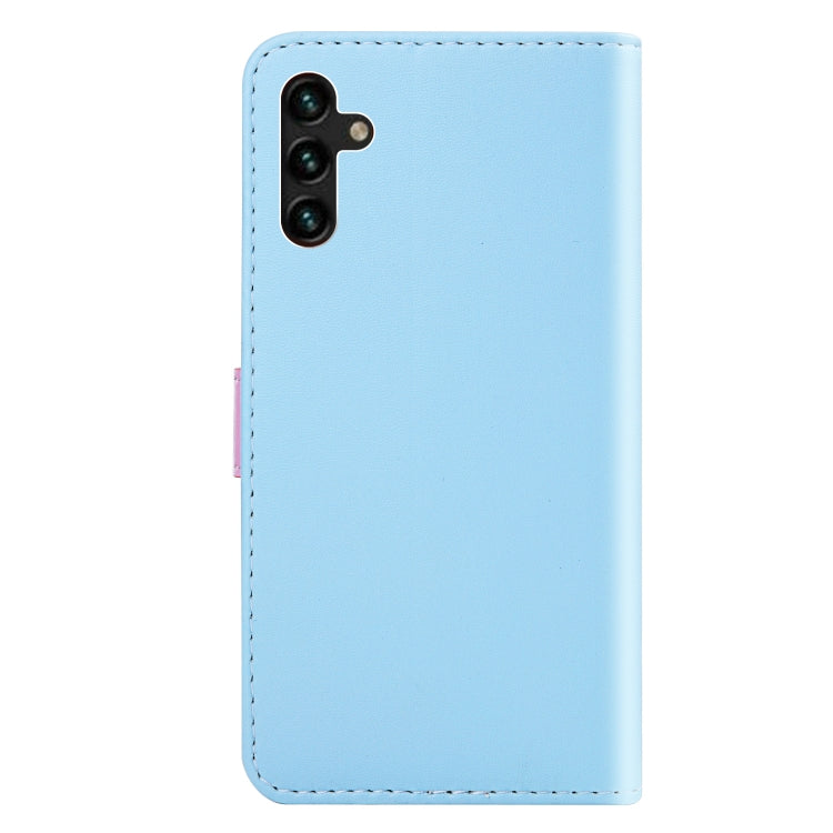 For Samsung Galaxy A13 5G Tricolor Stitching Horizontal Flip Leather Phone Case