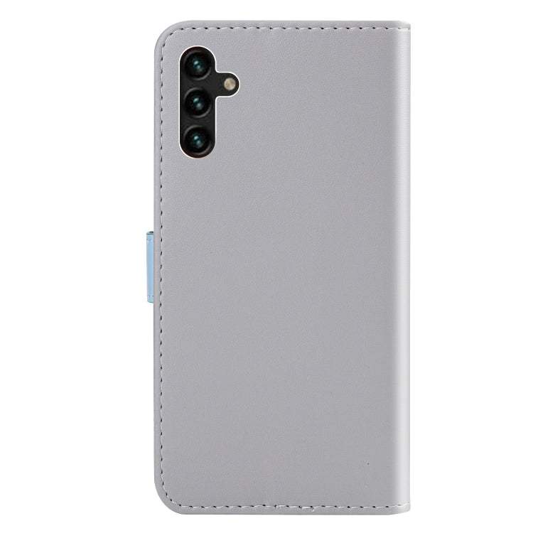 For Samsung Galaxy A13 5G Tricolor Stitching Horizontal Flip Leather Phone Case
