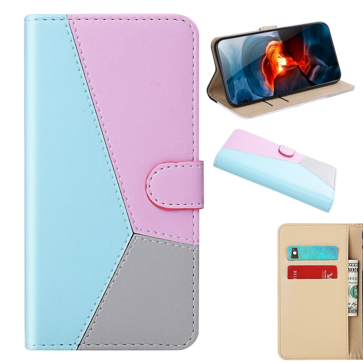 For Samsung Galaxy A82 5G Tricolor Stitching Horizontal Flip Leather Phone Case