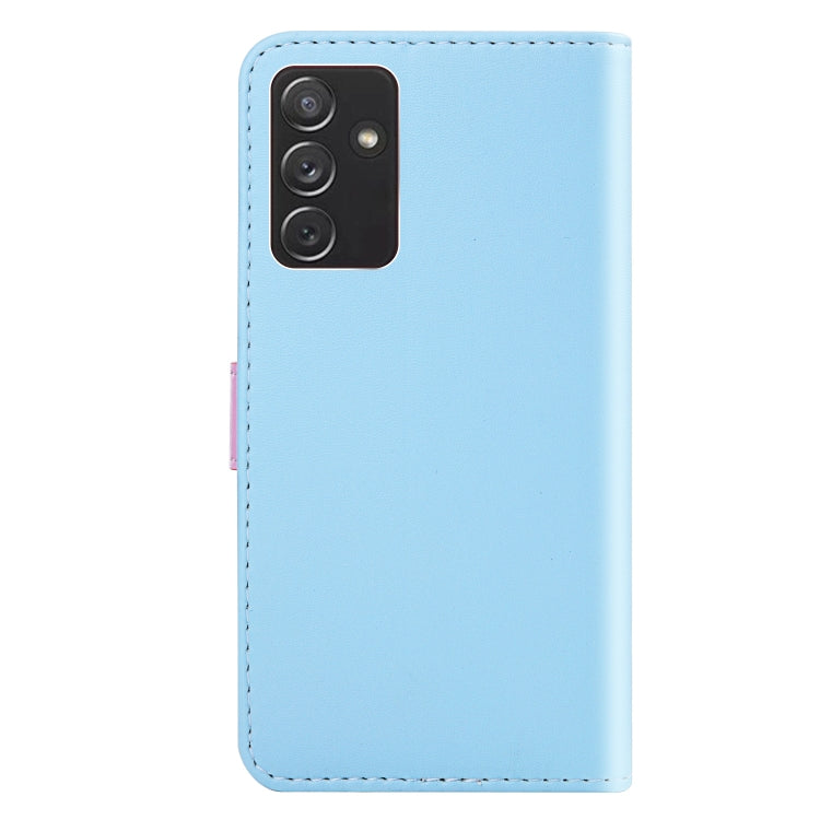 For Samsung Galaxy A82 5G Tricolor Stitching Horizontal Flip Leather Phone Case