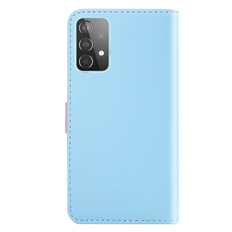 For Samsung Galaxy A13 4G Tricolor Stitching Horizontal Flip Leather Phone Case
