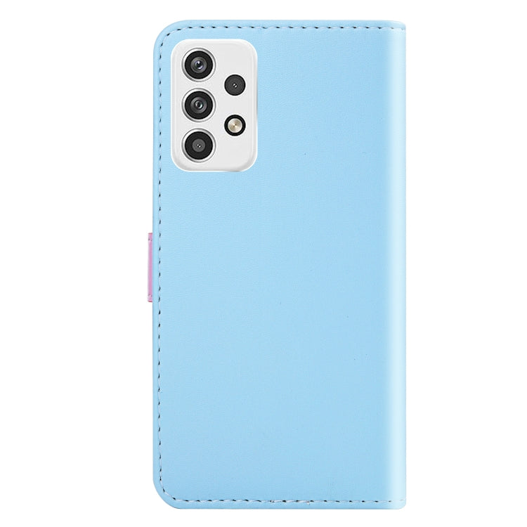For Samsung Galaxy A23 5G Tricolor Stitching Horizontal Flip Leather Phone Case