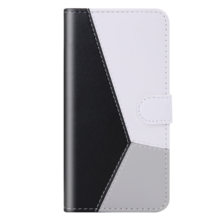 For Samsung Galaxy S22+ 5G Tricolor Stitching Horizontal Flip Leather Phone Case