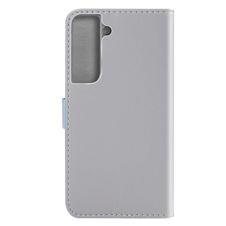 For Samsung Galaxy S22+ 5G Tricolor Stitching Horizontal Flip Leather Phone Case