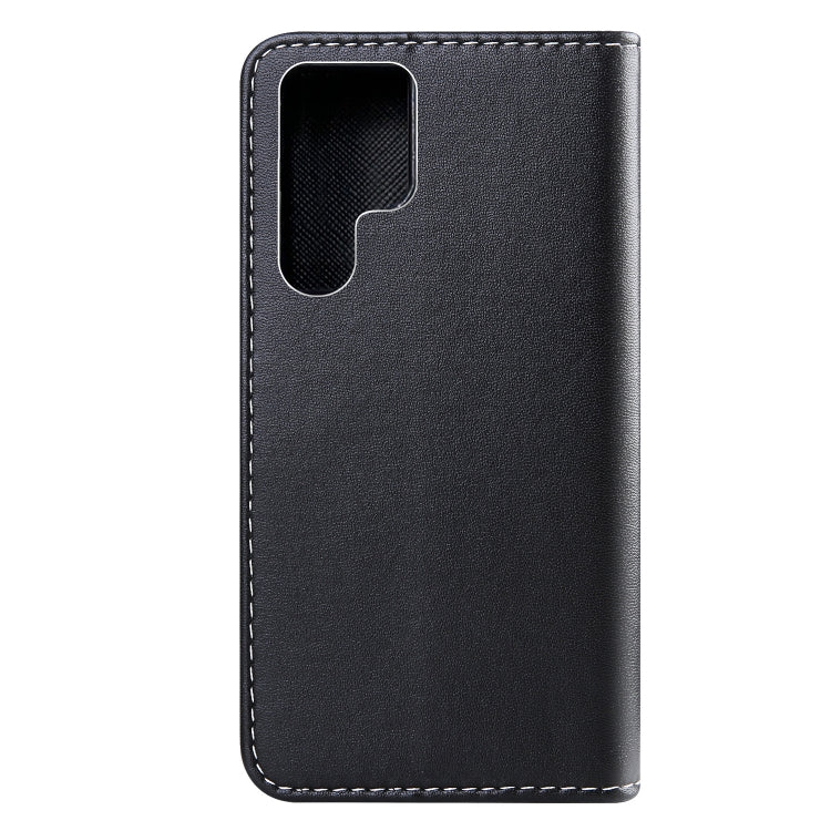 For Samsung Galaxy S22 Ultra 5G Tricolor Stitching Horizontal Flip Leather Phone Case