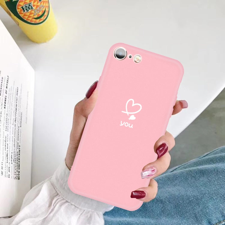 For iPhone 6s / 6 Love-heart Letter Pattern Colorful Frosted TPU Phone Protective Case