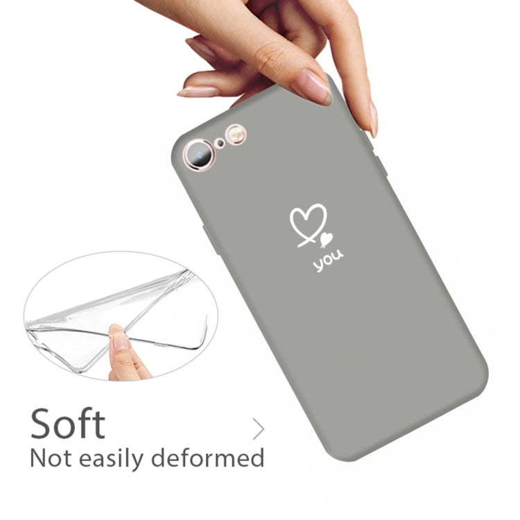 For iPhone 6s / 6 Love-heart Letter Pattern Colorful Frosted TPU Phone Protective Case