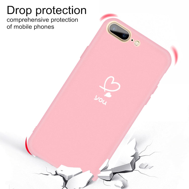 For iPhone 8 Plus / 7 Plus Love-heart Letter Pattern Colorful Frosted TPU Phone Protective Case