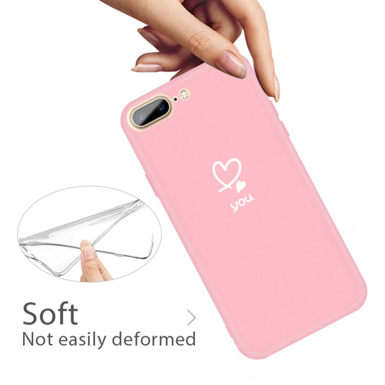 For iPhone 8 Plus / 7 Plus Love-heart Letter Pattern Colorful Frosted TPU Phone Protective Case