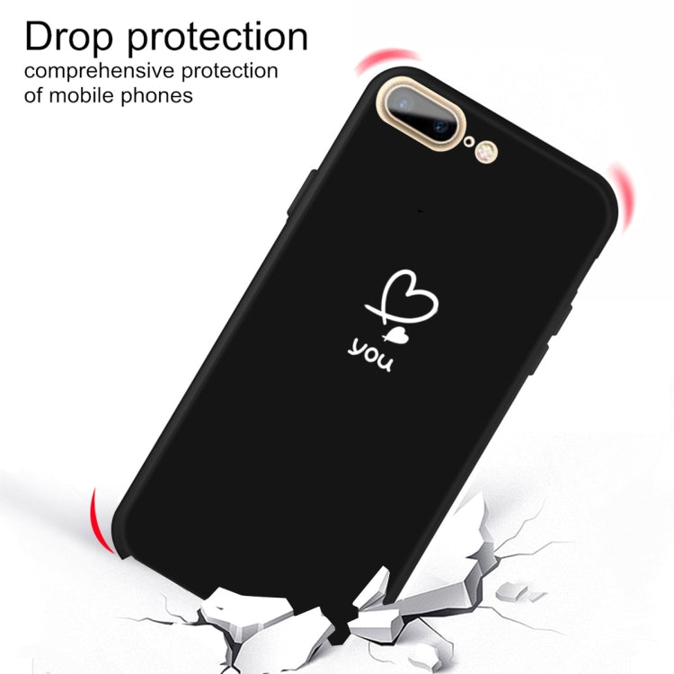 For iPhone 8 Plus / 7 Plus Love-heart Letter Pattern Colorful Frosted TPU Phone Protective Case