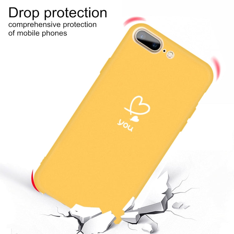 For iPhone 8 Plus / 7 Plus Love-heart Letter Pattern Colorful Frosted TPU Phone Protective Case