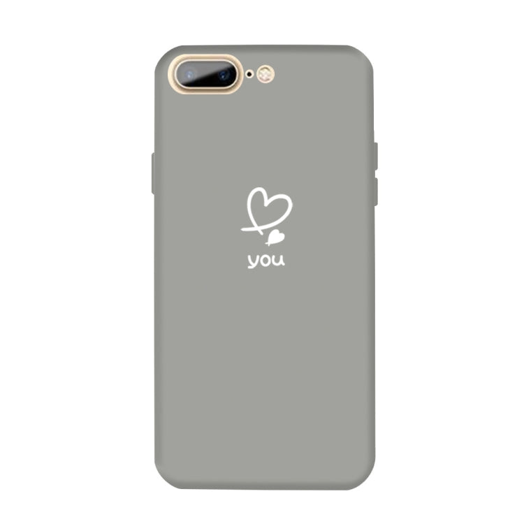 For iPhone 8 Plus / 7 Plus Love-heart Letter Pattern Colorful Frosted TPU Phone Protective Case