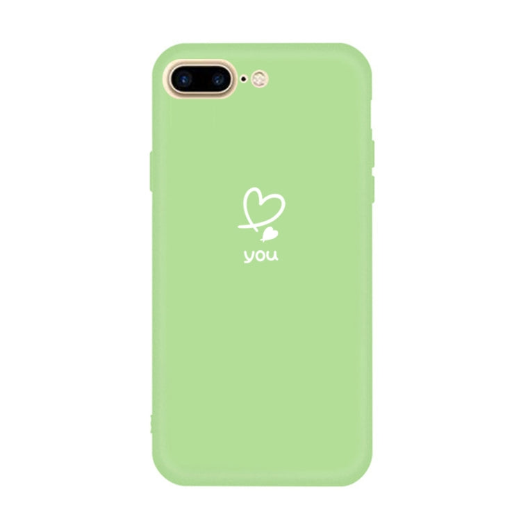 For iPhone 8 Plus / 7 Plus Love-heart Letter Pattern Colorful Frosted TPU Phone Protective Case