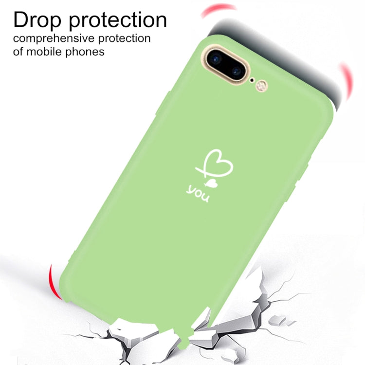 For iPhone 8 Plus / 7 Plus Love-heart Letter Pattern Colorful Frosted TPU Phone Protective Case