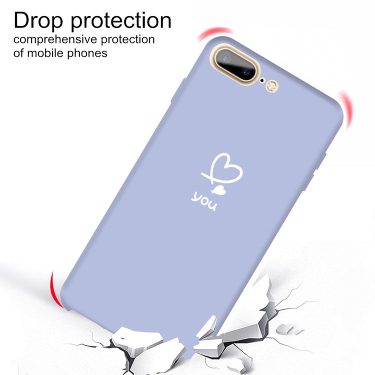 For iPhone 8 Plus / 7 Plus Love-heart Letter Pattern Colorful Frosted TPU Phone Protective Case