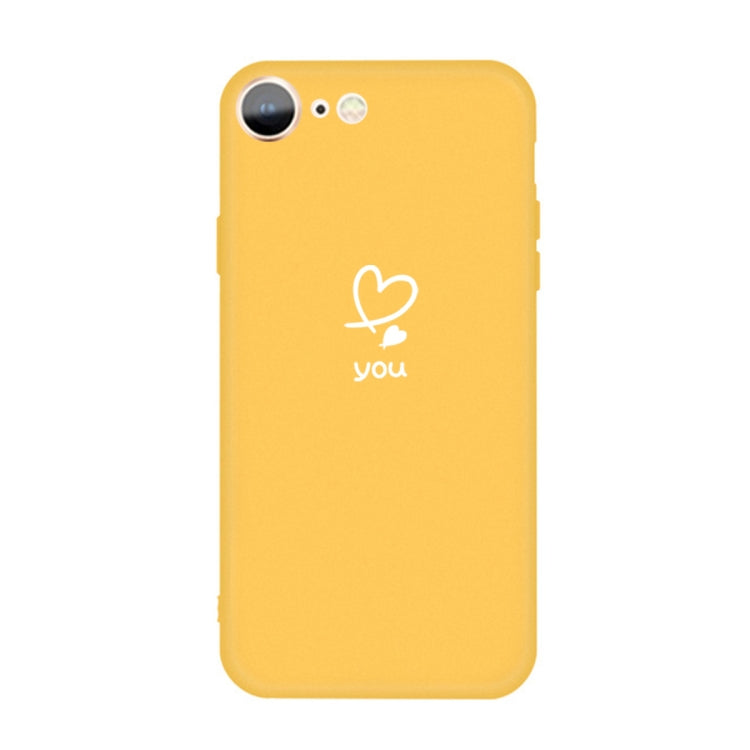 For iPhone SE 2022 / SE 2020 / 8 / 7 Love-heart Letter Pattern Colorful Frosted TPU Phone Protective Case