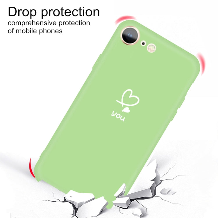 For iPhone SE 2022 / SE 2020 / 8 / 7 Love-heart Letter Pattern Colorful Frosted TPU Phone Protective Case