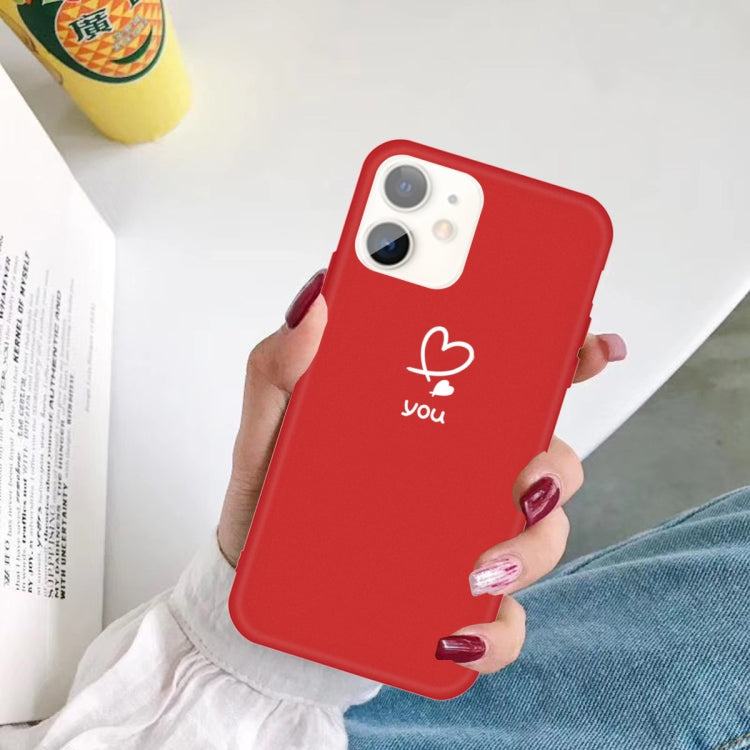 For iPhone 11 Love-heart Letter Pattern Colorful Frosted TPU Phone Protective Case