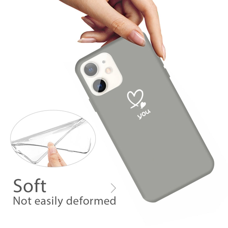 For iPhone 11 Love-heart Letter Pattern Colorful Frosted TPU Phone Protective Case