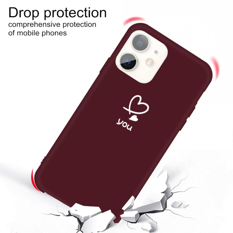 For iPhone 11 Love-heart Letter Pattern Colorful Frosted TPU Phone Protective Case
