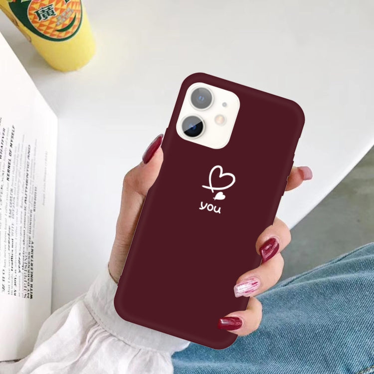 For iPhone 11 Love-heart Letter Pattern Colorful Frosted TPU Phone Protective Case