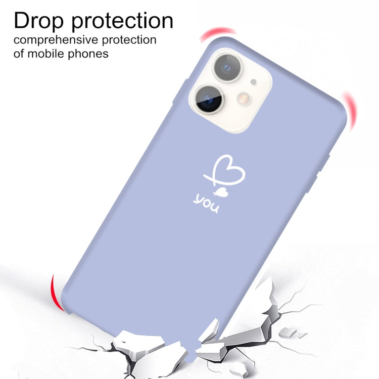 For iPhone 11 Love-heart Letter Pattern Colorful Frosted TPU Phone Protective Case