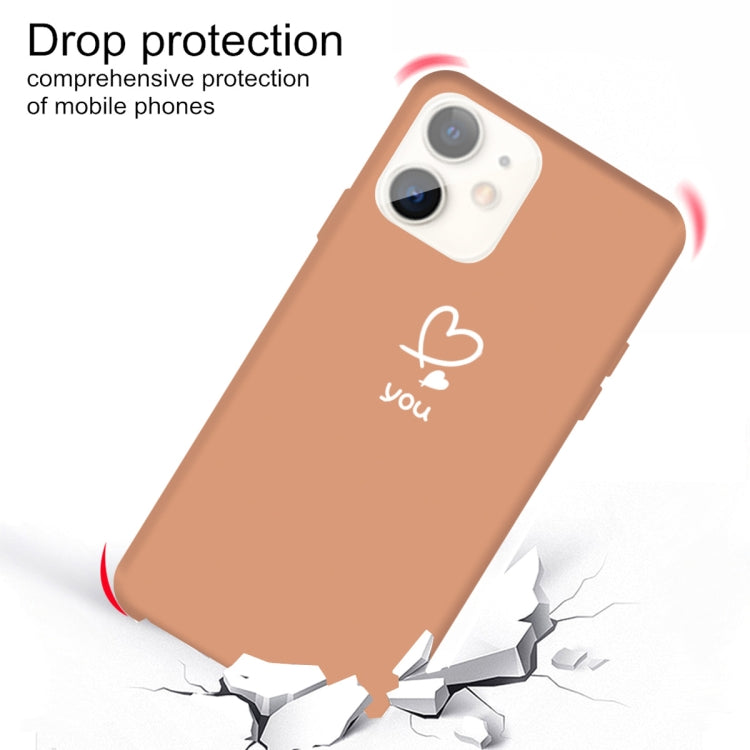 For iPhone 11 Love-heart Letter Pattern Colorful Frosted TPU Phone Protective Case