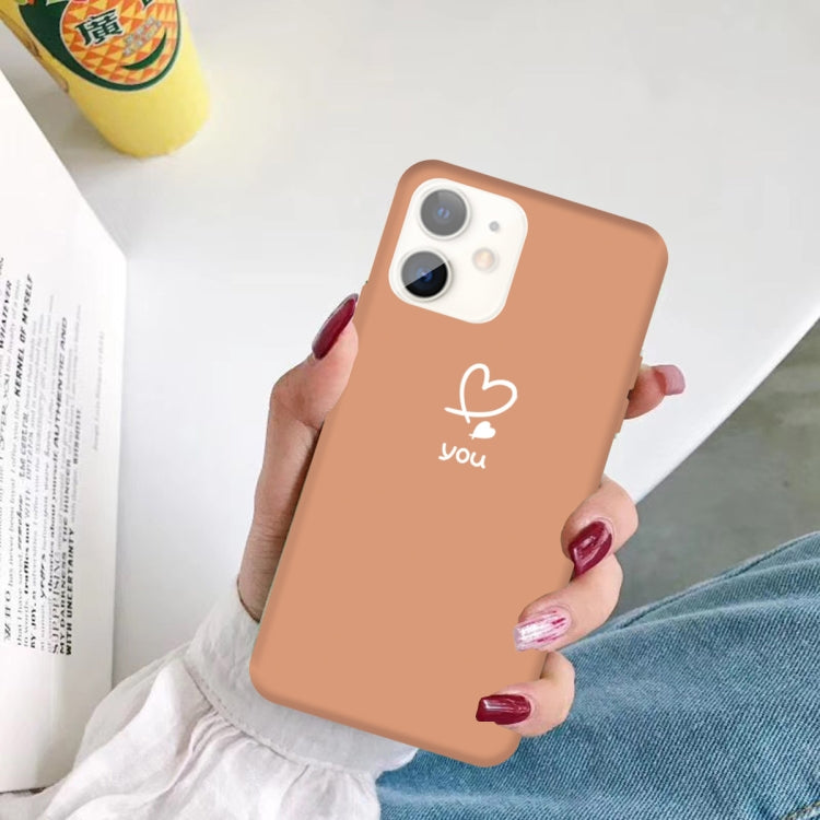 For iPhone 11 Love-heart Letter Pattern Colorful Frosted TPU Phone Protective Case