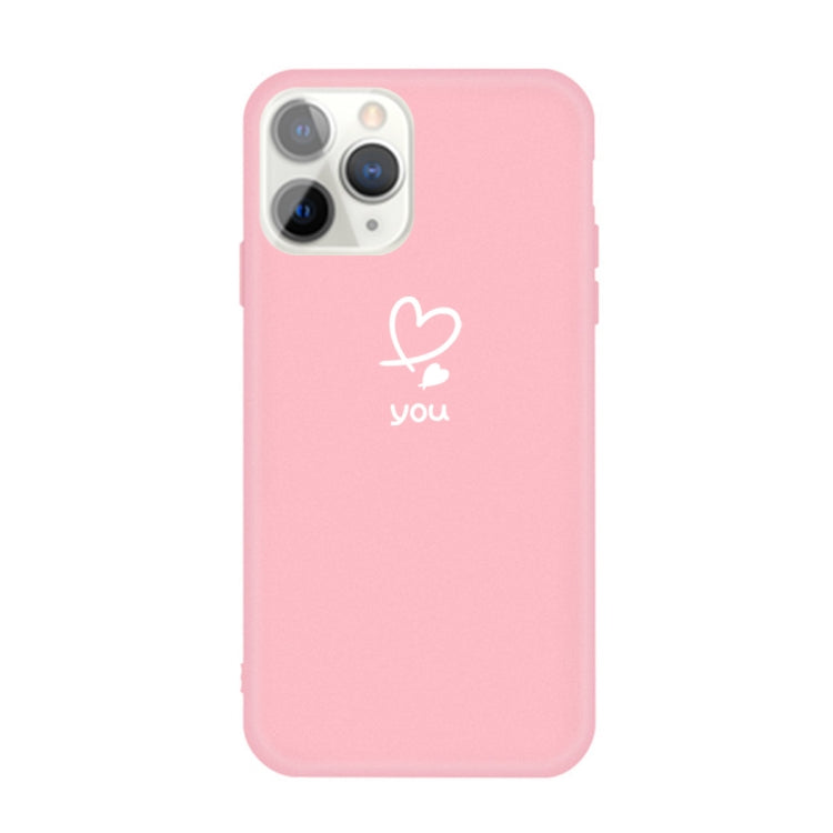 For iPhone 11 Pro Love-heart Letter Pattern Colorful Frosted TPU Phone Protective Case