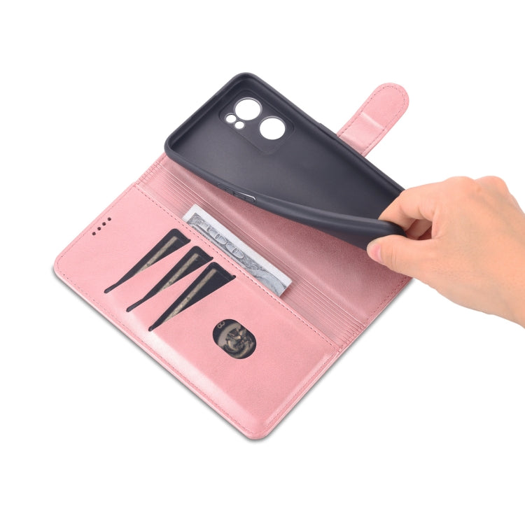 For OPPO Reno7 Global AZNS Skin Feel Calf Texture Flip Leather Phone Case