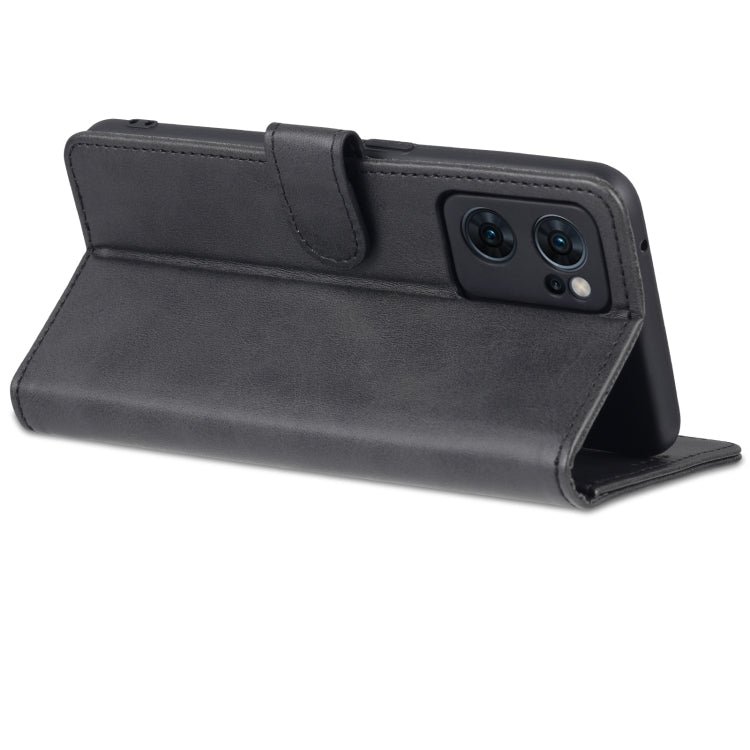 For OPPO Reno7 Global AZNS Skin Feel Calf Texture Flip Leather Phone Case